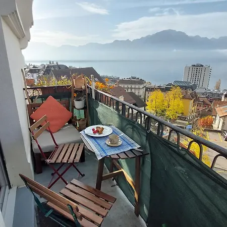 Pensionat Inspiration Room, Lake, Mountains, Balcony In Center Montreux