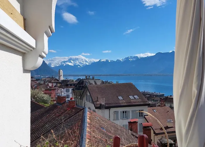 Inspiration Room, Lake, Mountains, Balcony In Center Pensionat Montreux